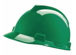 MSA V-Gard Helm, unbelüftet, HDPE, grün, Push-Key mit Stand-